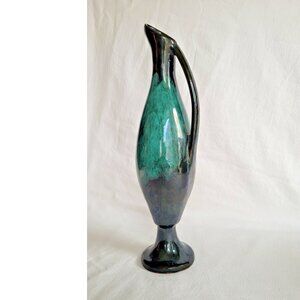EVANGELINE POTTERY DRIP GLAZE 12-1/2" EWER Pitcher Vase / Canada Excellent Con